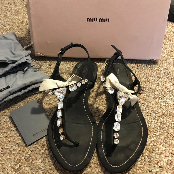 Miu Miu Shoes - FINAL PRICE Authentic Miu Miu jeweled sandals